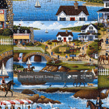 Elegante puzzle con cani con fiori, 1000 pezzi