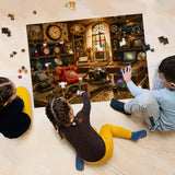 Elegante puzzle con cani con fiori, 1000 pezzi
