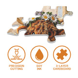 Elegante puzzle con cani con fiori, 1000 pezzi