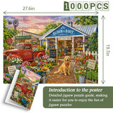 Stilvolles Blumenhunde-Puzzle 1000 Teile