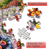 Elegante puzzle con cani con fiori, 1000 pezzi