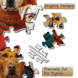 Elegante puzzle con cani con fiori, 1000 pezzi