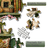 Stilvolles Blumenhunde-Puzzle 1000 Teile