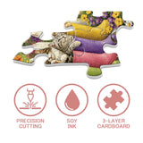 Elegante puzzle con cani con fiori, 1000 pezzi