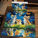 Starry Night Kittens Jigsaw Puzzle 1000 Piece