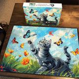 Cat Chasing Butterfly Jigsaw Puzzle 1000 Pieces