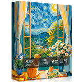 Starry Night Cat Jigsaw Puzzle 1000 Pieces