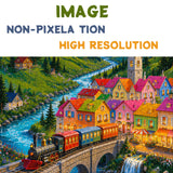 Rainbow Town Train Jigsaw Puzzle 1000 Pieces
