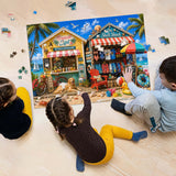 Elegante puzzle con cani con fiori, 1000 pezzi