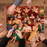 Elegante puzzle con cani con fiori, 1000 pezzi