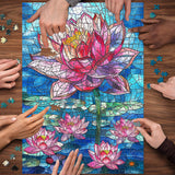 Stained Glass Lotus Jigsaw Puzzle 1000 Pieces