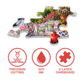 Elegante puzzle con cani con fiori, 1000 pezzi