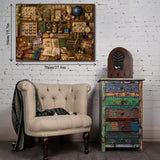 Puzzle vintage con armadio naturale, 1000 pezzi