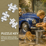 Puzzle élégant de chiens de fleurs 1000 pièces