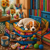 Elegante puzzle con cani con fiori, 1000 pezzi