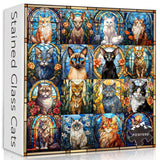 Stained Glass Cat Jigsaw Puzzle 1000 Pieces