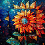 Stained Glass Sunflower Art Jigsaw Puzzle 1000 Pieces