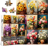 Retro Flower Basket Jigsaw Puzzle 1000 Pieces