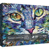 Stained Glass Cat Jigsaw Puzzle 1000 Pieces