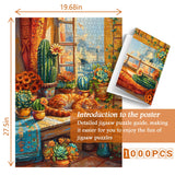 Succulents and Cat Jigsaw Puzzles 1000 Pieces