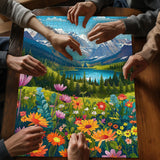 Blooming Mountain Meadow Jigsaw Puzzle 1000 Piece