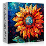 Stained Glass Sunflower Art Jigsaw Puzzle 1000 Pieces