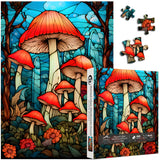 Stained Glass Mushroom Forest Jigsaw Puzzle 1000 Pieces