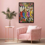 Elegante puzzle con cani con fiori, 1000 pezzi