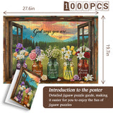 Elegante puzzle con cani con fiori, 1000 pezzi