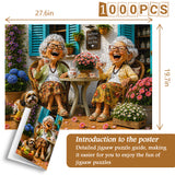 Rompecabezas de 1000 piezas con estilo de perros de flores