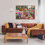 Elegante puzzle con cani con fiori, 1000 pezzi