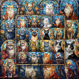 Stained Glass Cat Jigsaw Puzzle 1000 Pieces