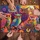 Colorful Owls In The Garden Jigsaw Puzzle 1000 Pieces