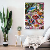 Elegante puzzle con cani con fiori, 1000 pezzi