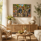 Stilvolles Blumenhunde-Puzzle 1000 Teile