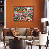 Elegante puzzle con cani con fiori, 1000 pezzi