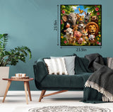 Elegante puzzle con cani con fiori, 1000 pezzi