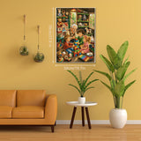 Elegante puzzle con cani con fiori, 1000 pezzi