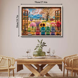 Elegante puzzle con cani con fiori, 1000 pezzi