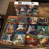 Bookshelf Cat Jigsaw Puzzle 1000 Pieces