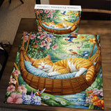 Garden Sleeping Kitten Jigsaw Puzzle 1000 Pieces