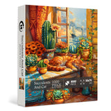 Succulents and Cat Jigsaw Puzzles 1000 Pieces