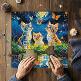 Starry Night Kittens Jigsaw Puzzle 1000 Piece