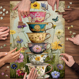 Tasse de fleurs vintage puzzle 1000 pièces