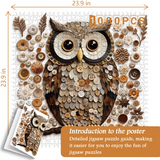 Botón Owl Jigsaw Puzzle 1000 piezas