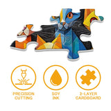 Geometric Art Cat Jigsaw Puzzle 1000 Pieces